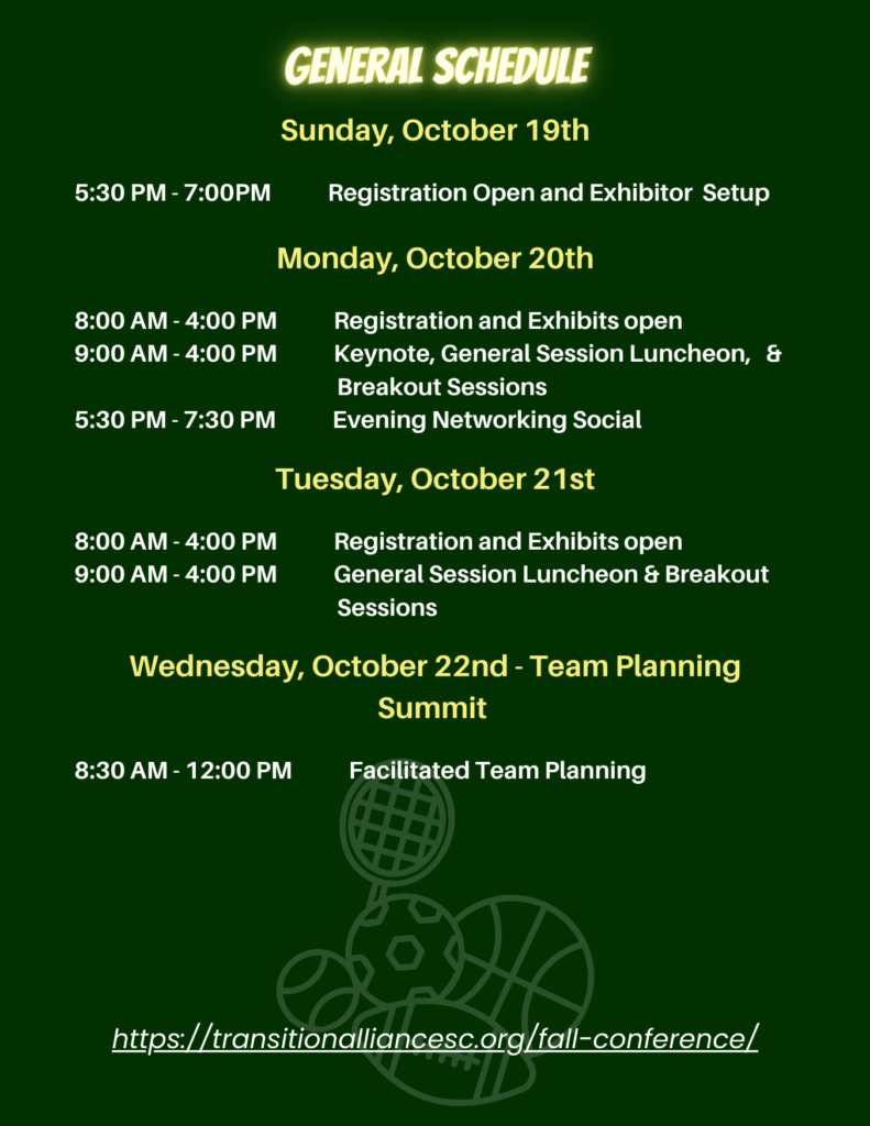 General schedule overview