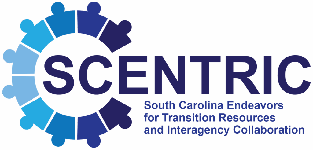 SCENTRIC logo in shades of blue